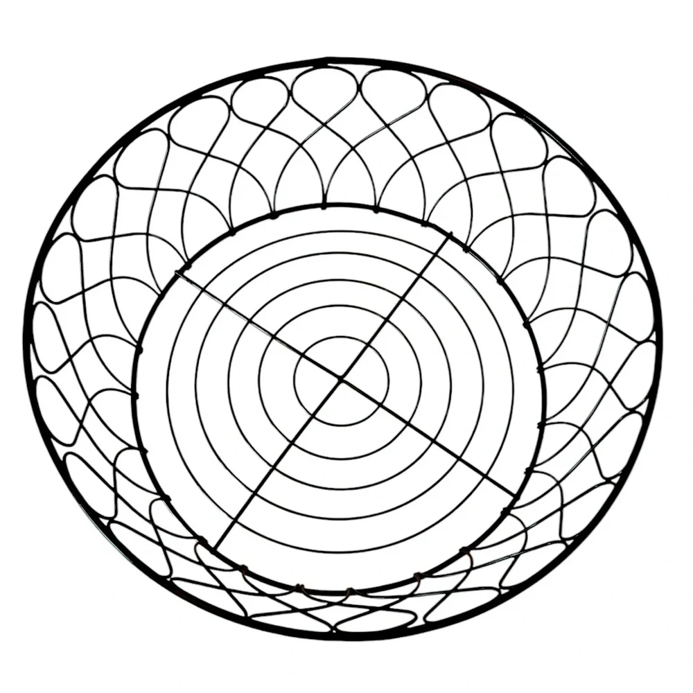 Decorative Black Iron Round Basket Perfect as an Accent for any Room.